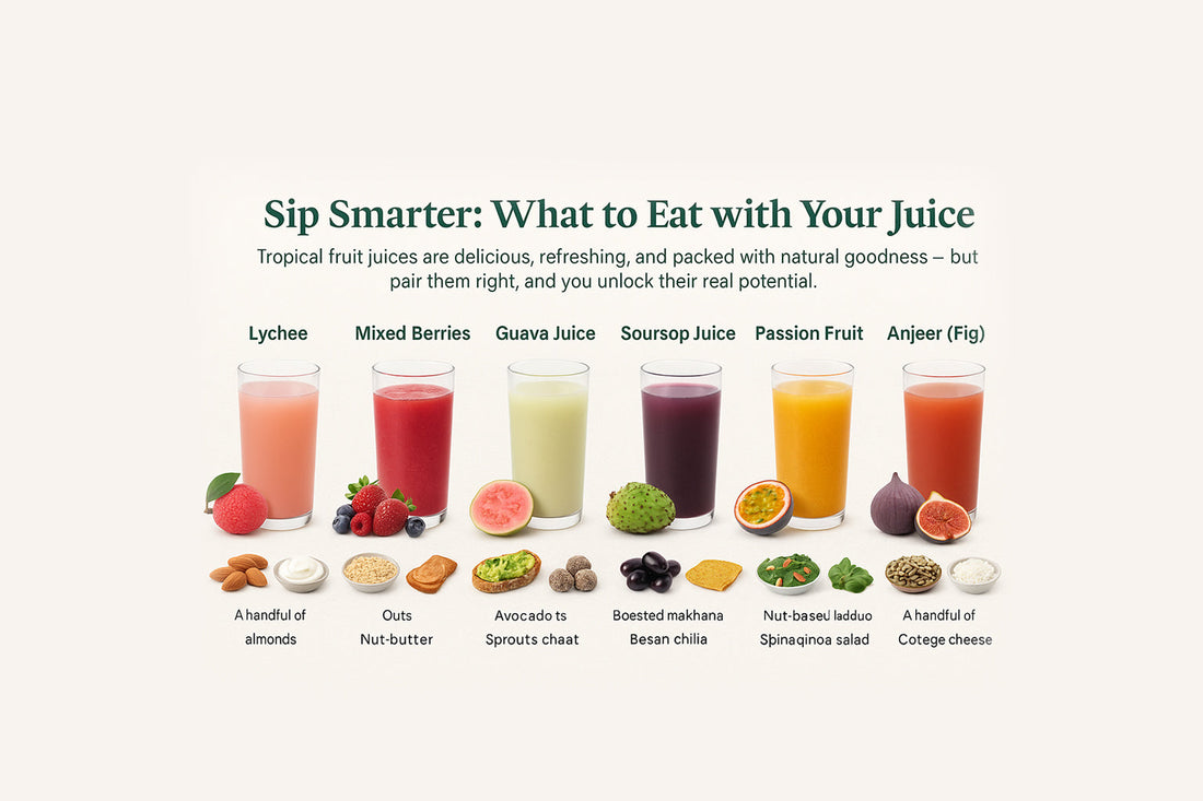 Juice Pairing Guide: What to eat with Lychee, Mixed berries, etc for better absorption