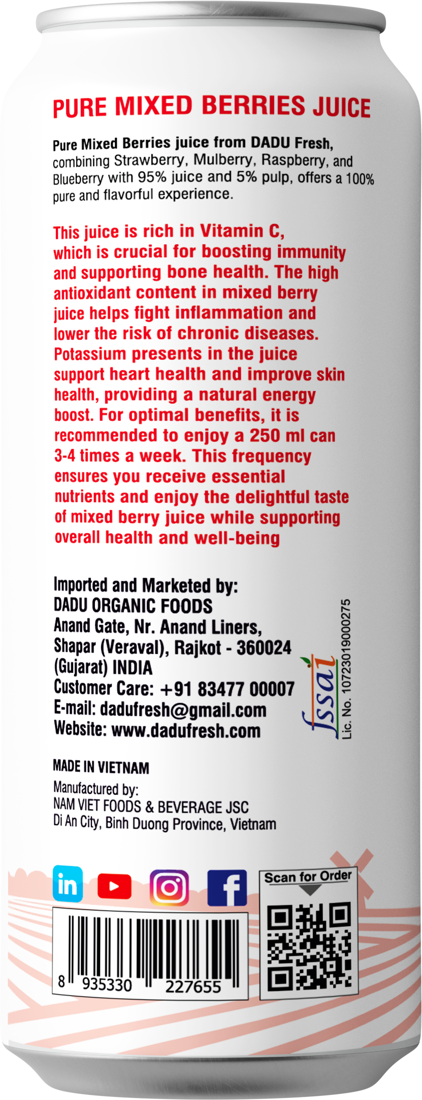 Dadu Fresh Mixed Berries Juice