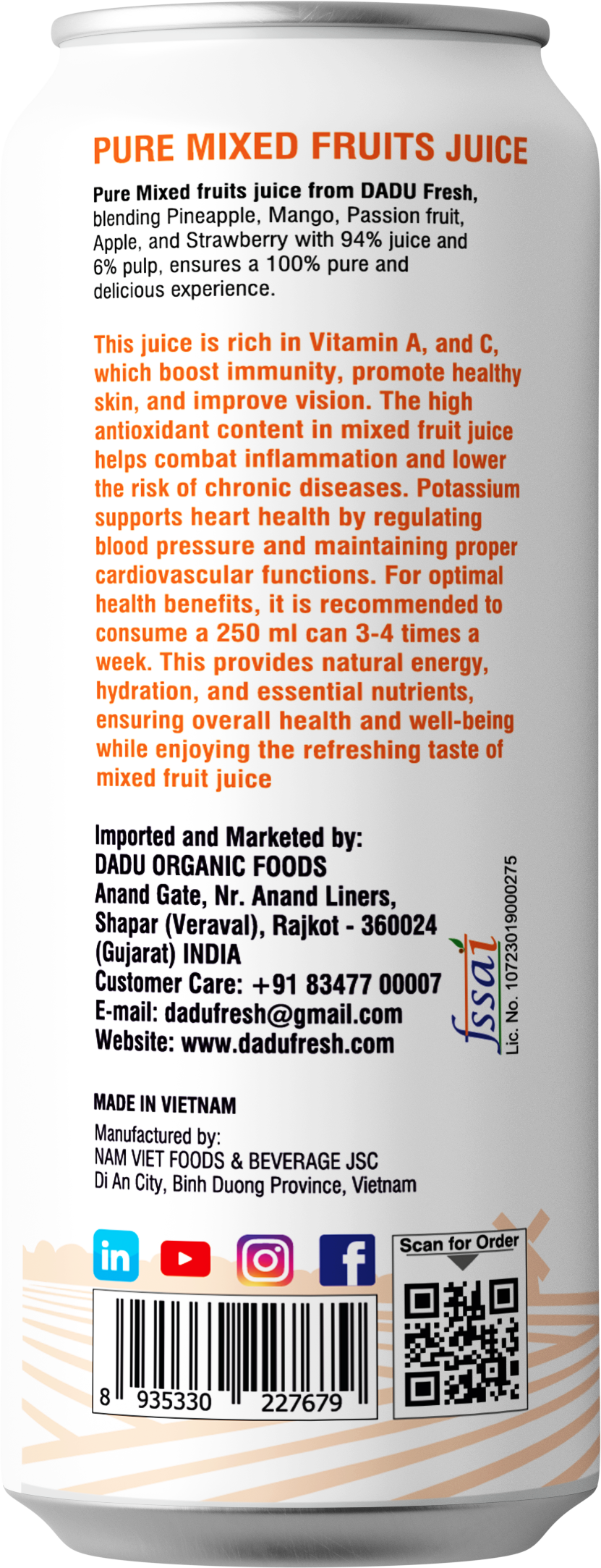 Dadu Fresh Mixed Fruits Juice