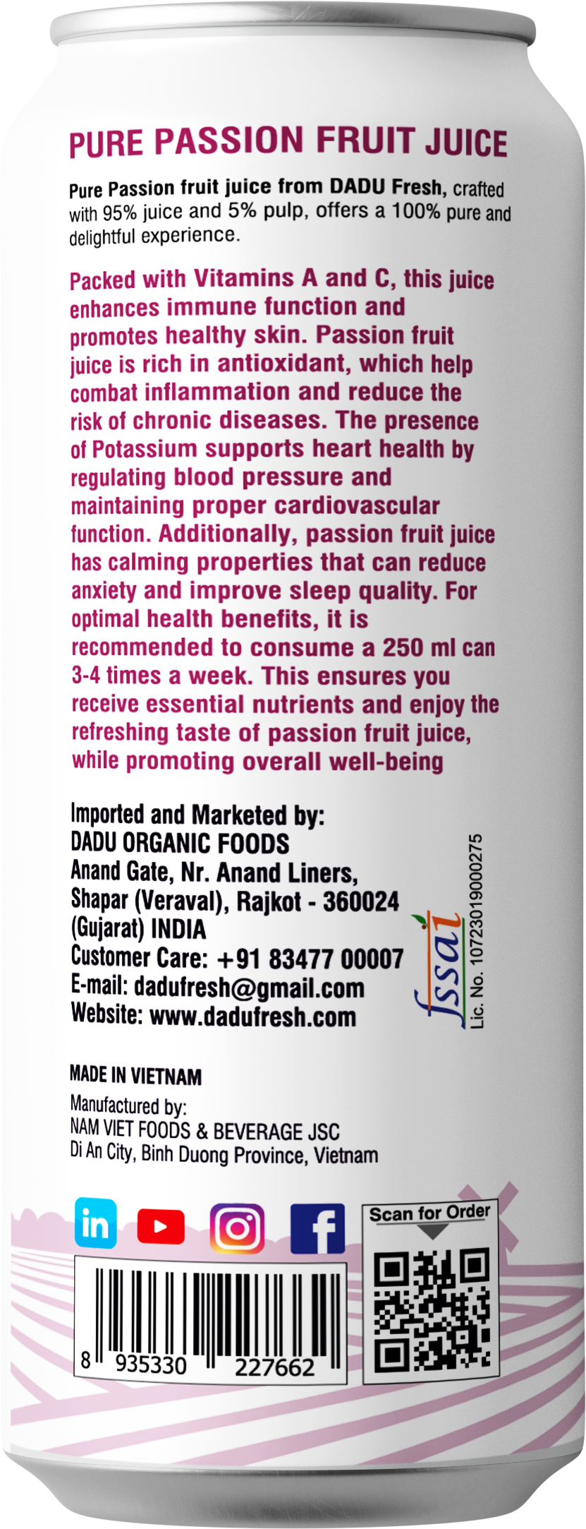 Passion Fruit Juice - Dadu Fresh