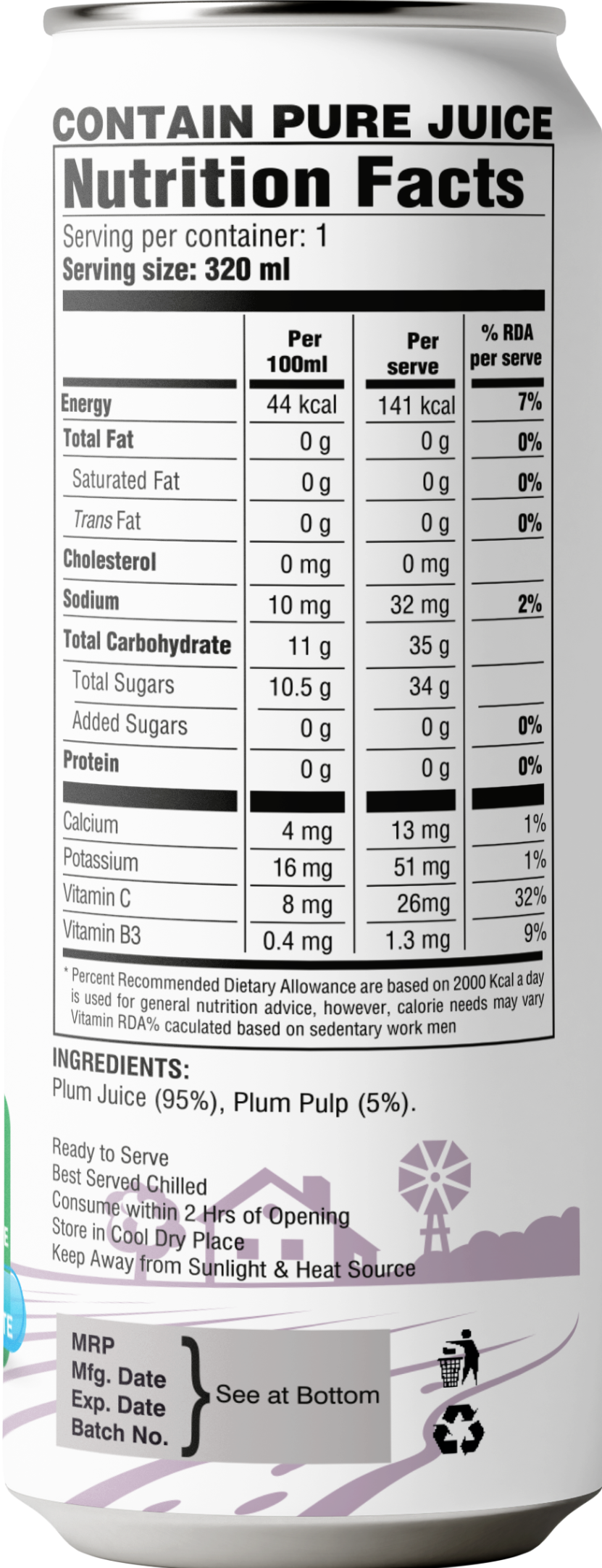 Pure Natural Fruit Healthy Beverage