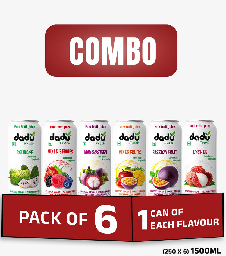 Daily Refresh Variety – Pack of 6 Fruit Juices