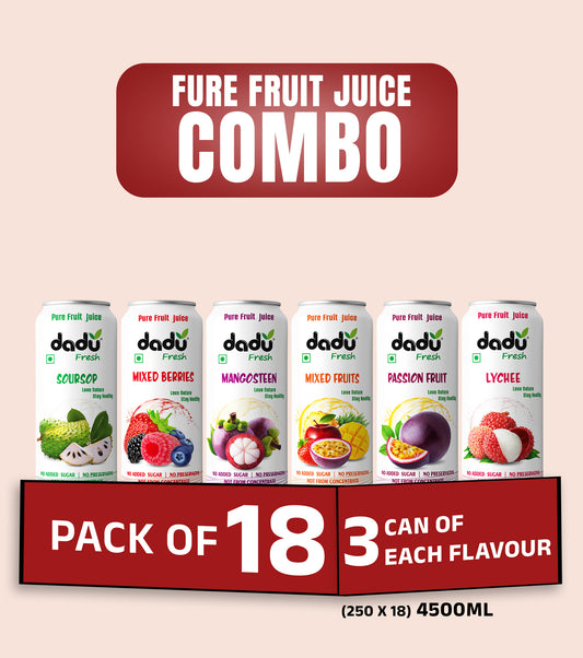 Fruit Juice Combo Pack of 18 | 18 Cans x 250ml (4500ml) | 149.00 per Can