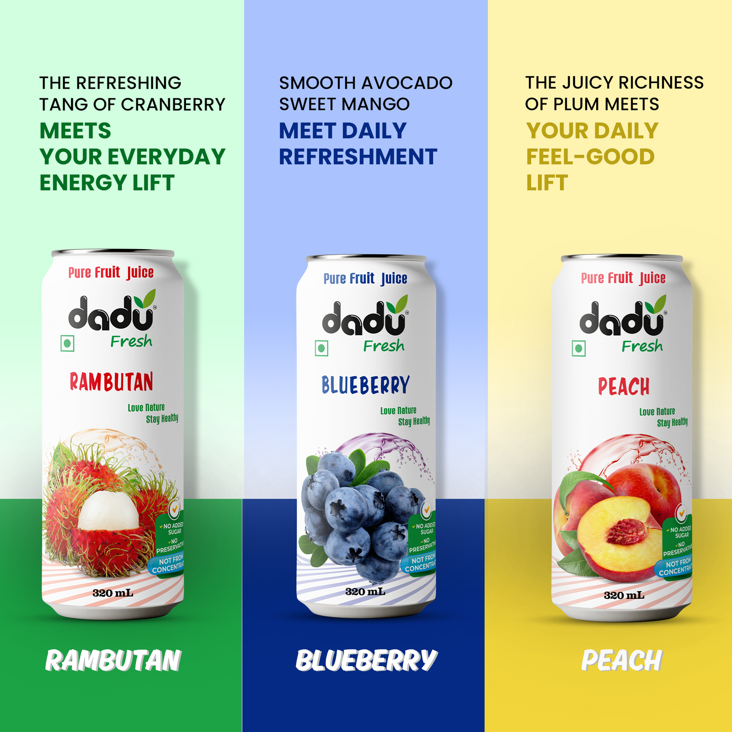 Dadu Fresh Soursop, Passion Fruit, Mixed Fruit, Lychee, Mixed Berries & Mangosteen Juice | 100% Pure Fruit Juice | No Added Sugar & No Preservatives | 250ml x Pack of 24 - Dadu Fresh