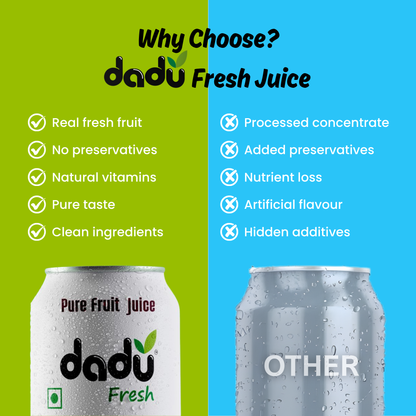 Dadu Fresh Lychee Juice | Pure Natural Juice | Not from Concentrate | No Added Sugar | No Preservatives or Artificial Flavors | Rich in Vitamin C & Antioxidants | 250ml (Pack of 4)