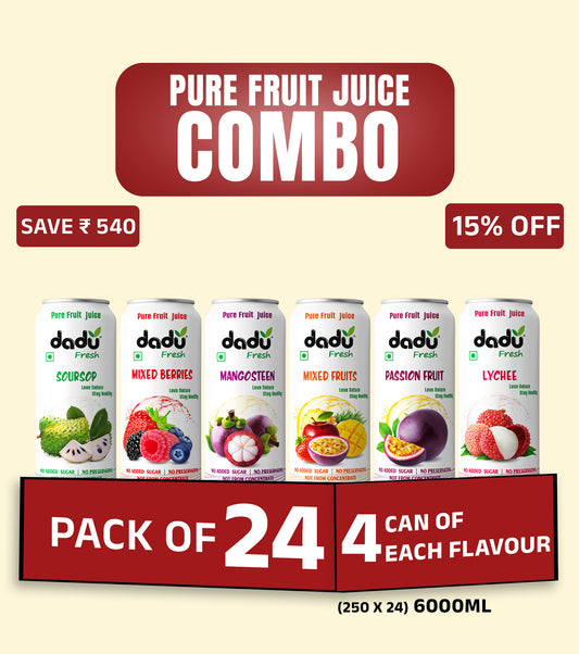 Combo Pack of 24 (24 x 250ml | Total 6000ml) – ₹149 per Can