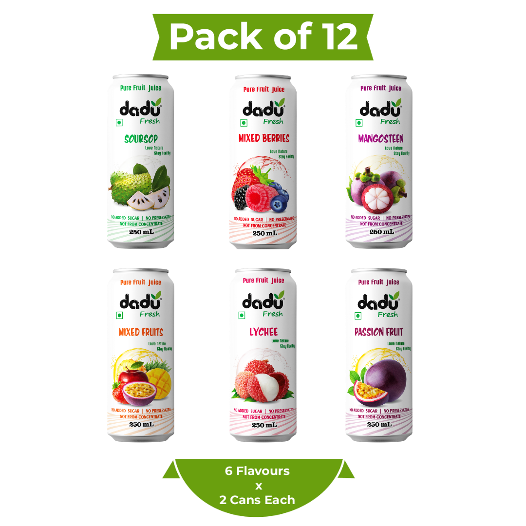 Combo Pack of 12 (12 x 250ml | Total 3000ml) - Dadu Fresh