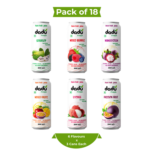Combo Pack of 18 (18 x 250ml | Total 4500ml) - Dadu Fresh