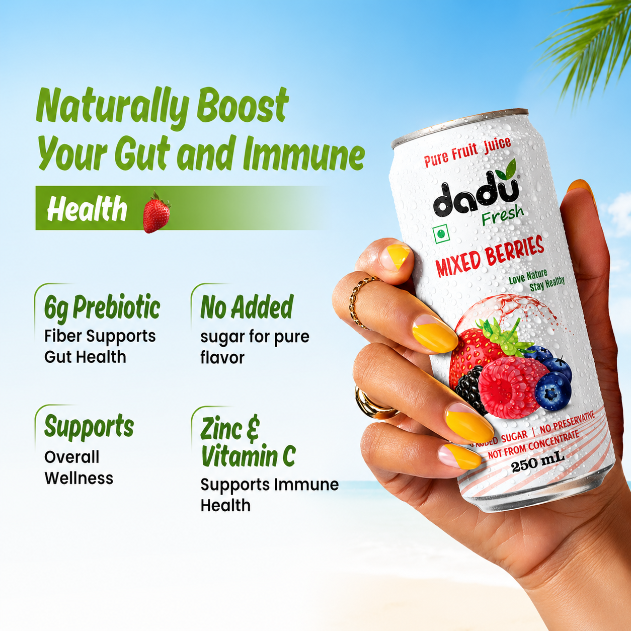Dadu Fresh Soursop, Passion Fruit, Mixed Fruit, Lychee, Mixed Berries & Mangosteen Juice | 100% Pure Fruit Juice | No Added Sugar & No Preservatives | 250ml x Pack of 24 - Dadu Fresh