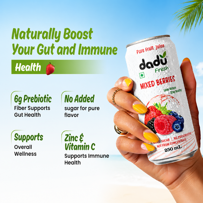 Dadu Fresh Soursop, Passion Fruit, Mixed Fruit, Lychee, Mixed Berries & Mangosteen Juice | 100% Pure Fruit Juice | No Added Sugar & No Preservatives | 250ml x Pack of 6 - Dadu Fresh