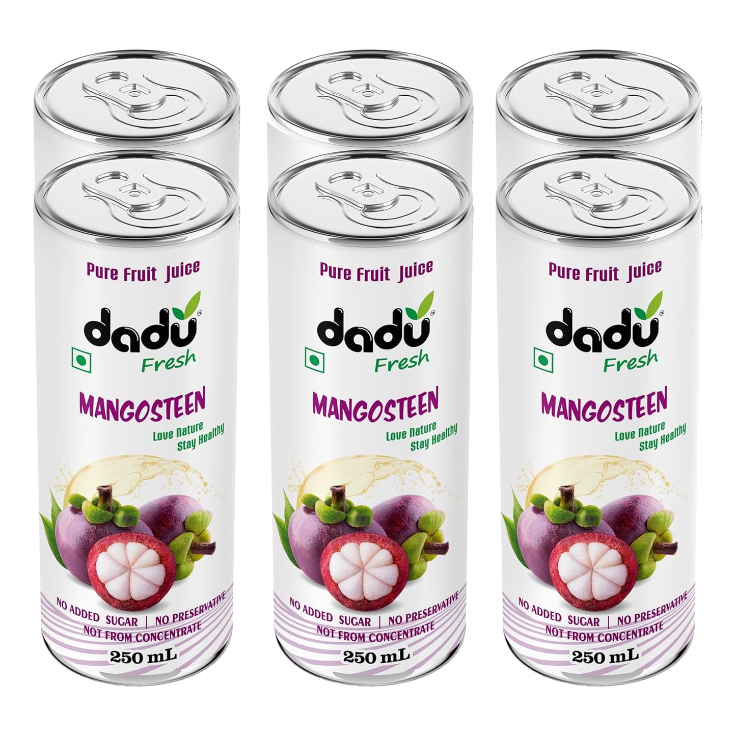 Dadu Fresh Mangosteen Juice | Pure Natural Juice | Not from Concentrate | No Added Sugar | No Preservatives or Artificial Flavors | Rich in Antioxidants & Vitamin C | 250ml (Pack of 6)