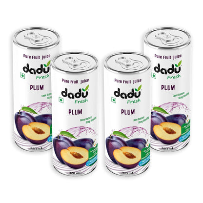 Dadu Fresh Plum Juice | Pure Natural Fruit Healthy Beverage | Not from Concentrate, No Added Sugar, No Preservatives or Artificial Flavours | Vitamin Rich & Naturally Refreshing | 4 Cans x 320ml (1280ml)