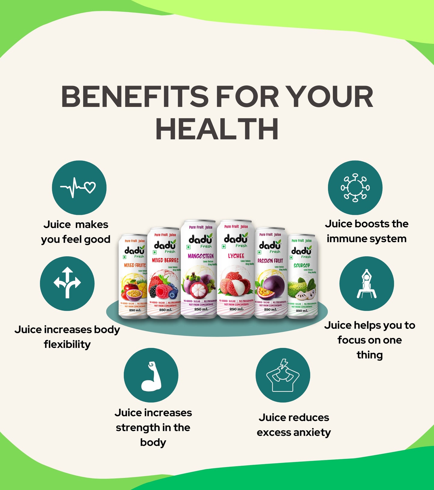Fruit Juice  Combo Pack of 6 | 6 Cans x 250ml (1500ml) | 135.00 per Can