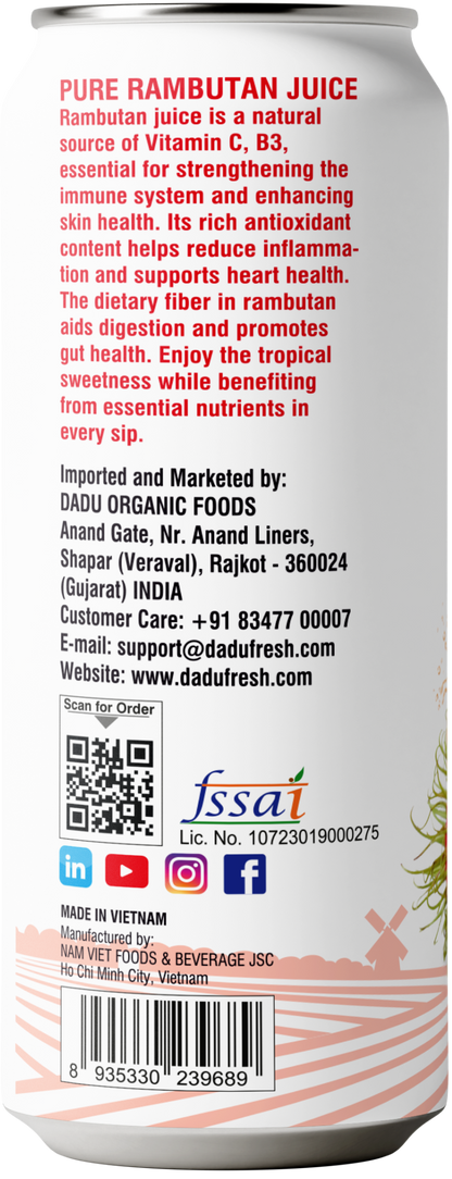 Dadu Fresh Rambutan Juice Pure Natural Fruit Healthy Beverage