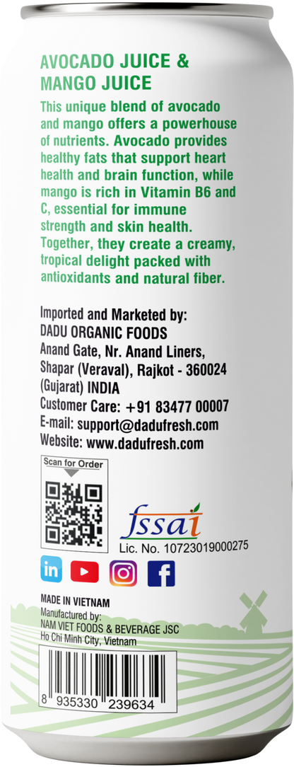Dadu Fresh Avocado & Mango Juice | Pure Natural Fruit Healthy Beverage