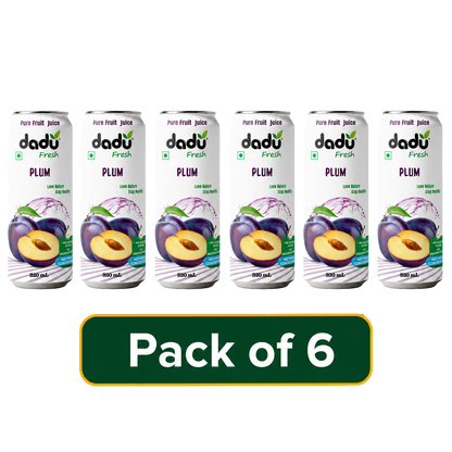 Dadu Fresh Plum Juice | 100% Pure Fruit Juice | No Added Sugar & No Preservatives | 320ml x Pack of 6 - Dadu Fresh