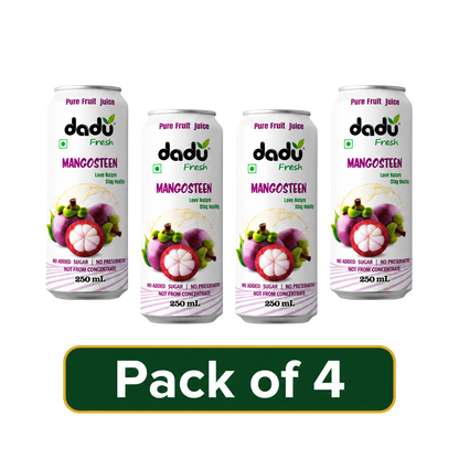 Dadu Fresh Mangosteen Juice | 100% Pure Fruit Juice | No Added Sugar & No Preservatives | 250ml x Pack of 4 - Dadu Fresh