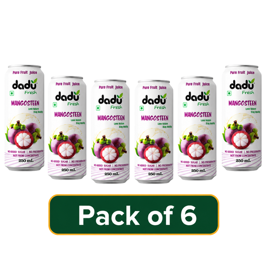 Dadu Fresh Mangosteen Juice | 100% Pure Fruit Juice | No Added Sugar & No Preservatives | 250ml x Pack of 6 - Dadu Fresh