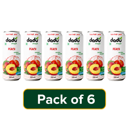 Dadu Fresh Peach Juice | 100% Pure Fruit Juice | No Added Sugar & No Preservatives | 320ml x Pack of 6 - Dadu Fresh