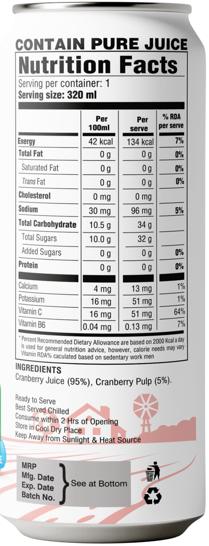 Dadu Fresh Cranberry Juice | Pure Natural Fruit Healthy Beverage