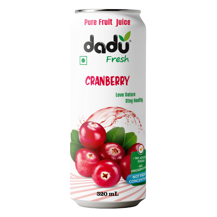 Dadu Fresh Cranberry Juice | Pure Natural Fruit Healthy Beverage | Pack of 4 - Dadu Fresh
