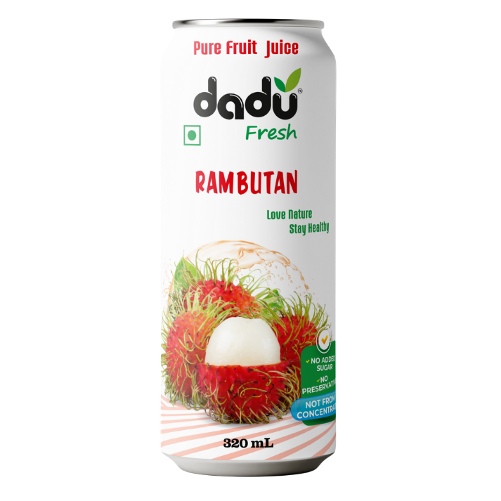 Rambutan Juice | Pure Natural Fruit Beverage | Pack of 4 - Dadu Fresh