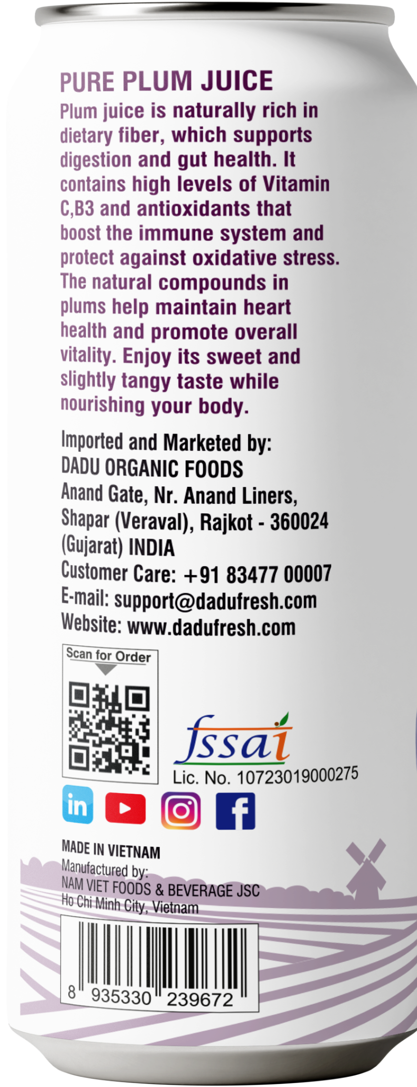 Dadu Fresh Plum Juice | Pure Natural Fruit Healthy Beverage